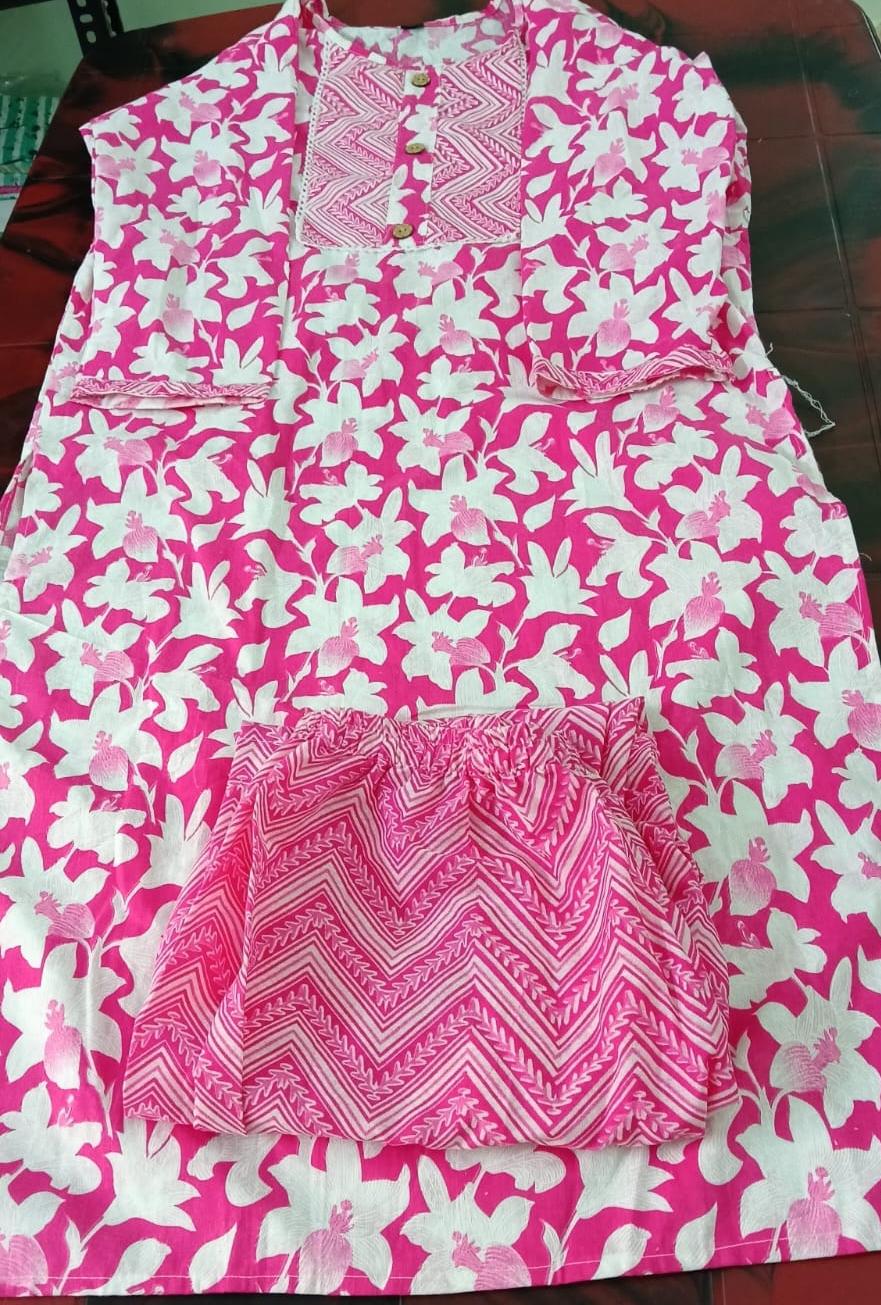 SLUB COTTON XXL CHUTODAR TOP WITH BOTTOM