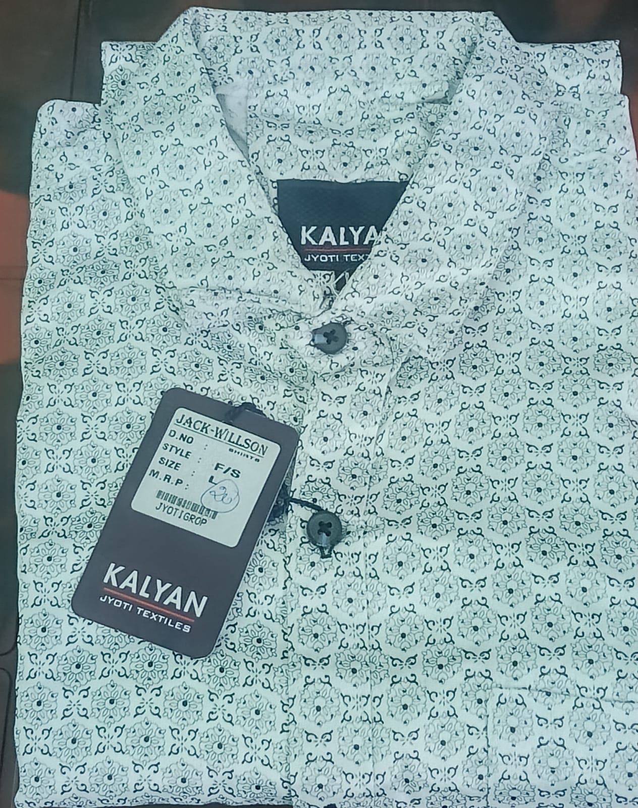 Cotton Shirt L Blue 20