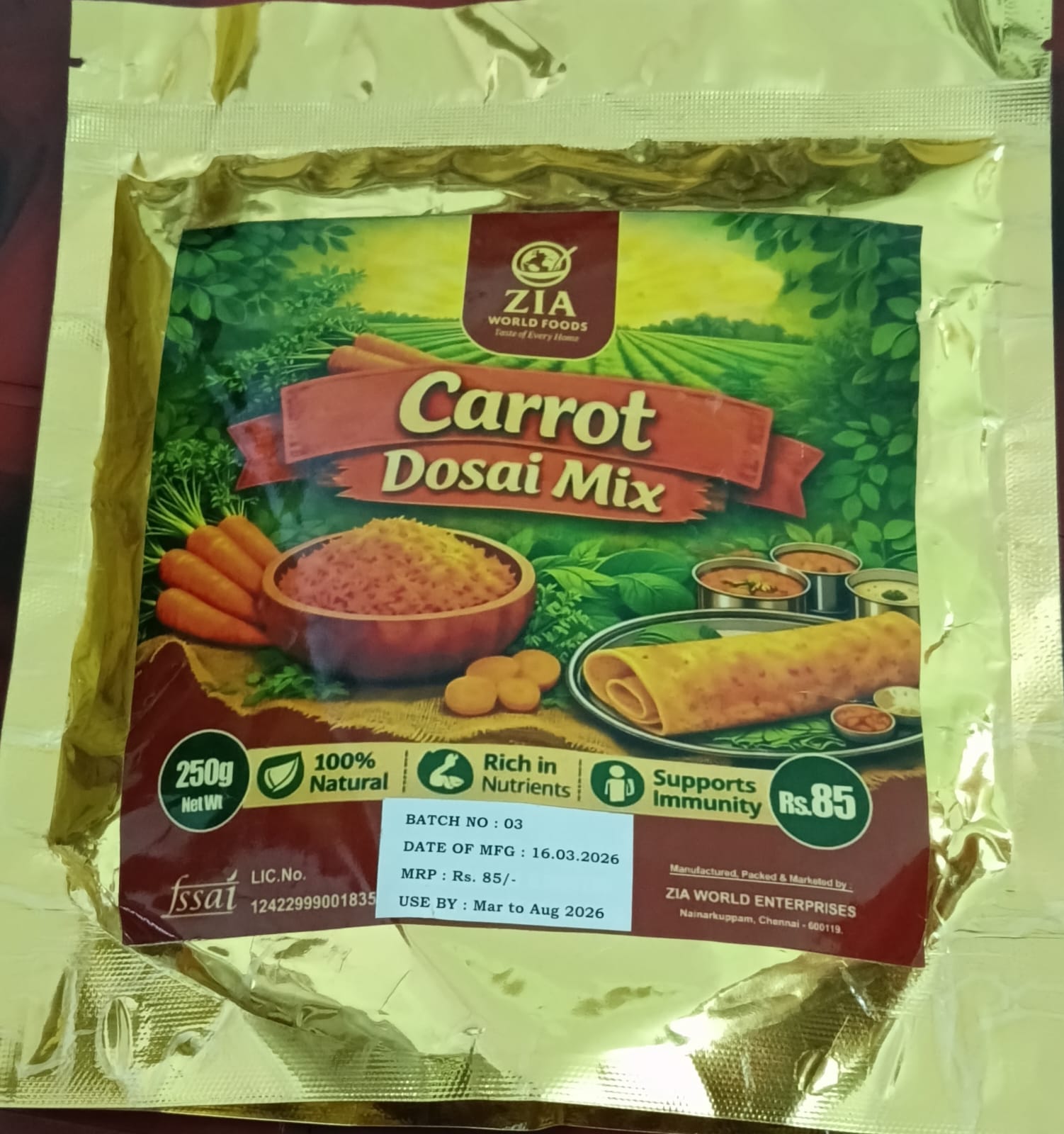 CARROT DOSA MIX 400gm