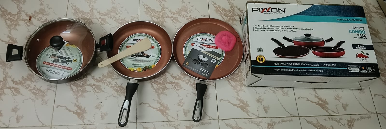 PIXXON. 3PIECE COMBO PACK WITH GLASS LID.